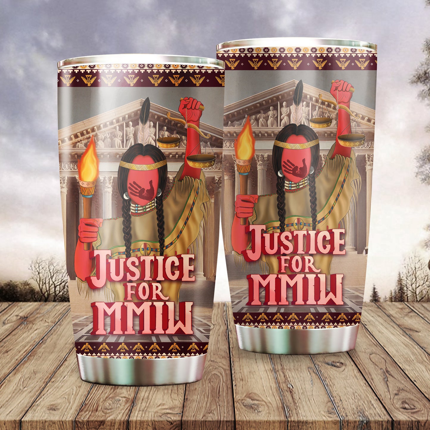 Justice For MMIW -  Native American Stainless Steel Tumbler 020