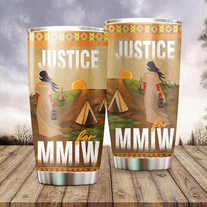 Justice For MMIW -  Native American Stainless Steel Tumbler 008