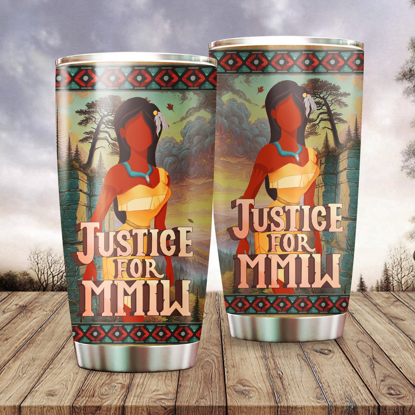 Justice For MMIW -  Native American Stainless Steel Tumbler 003