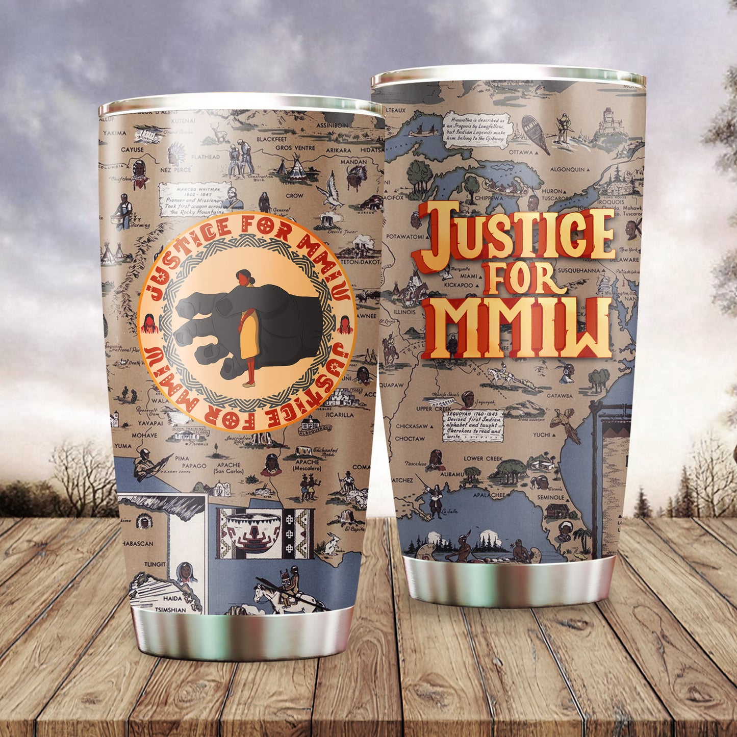 Justice For MMIW -  Native American Stainless Steel Tumbler 006