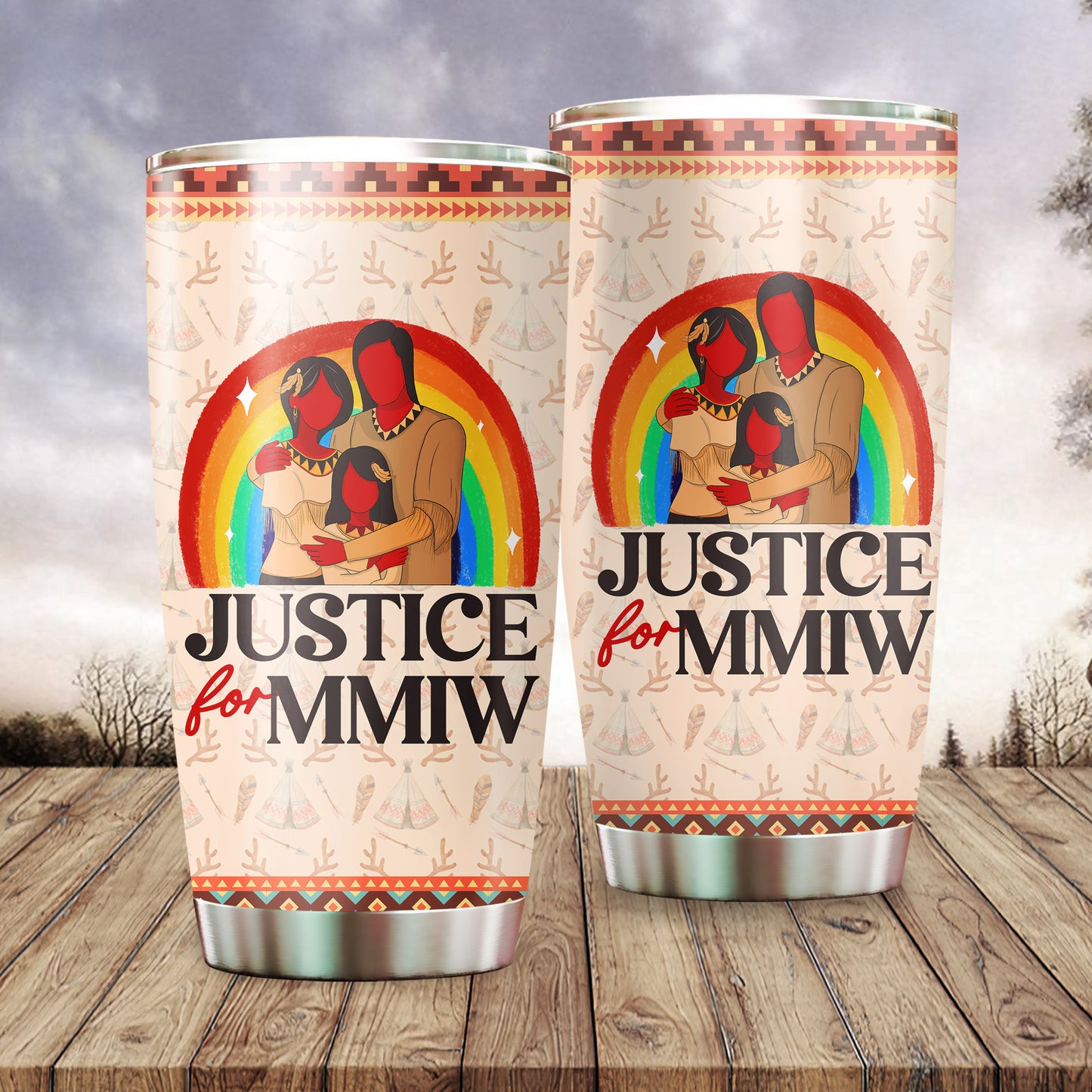 Justice For MMIW -  Native American Stainless Steel Tumbler 009