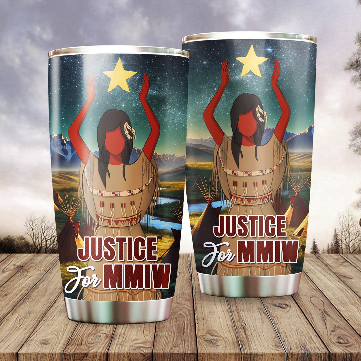 Justice For MMIW -  Native American Stainless Steel Tumbler 007