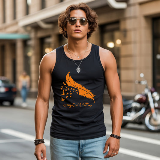 Every Child Matters Feather Flying Birds Design For Orange Shirt Day Unisex Tank Top