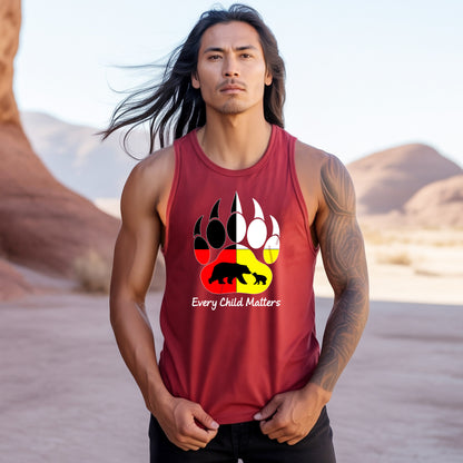 Every Child Matters Bear Paw Indigenous Pride Unisex Tank Top