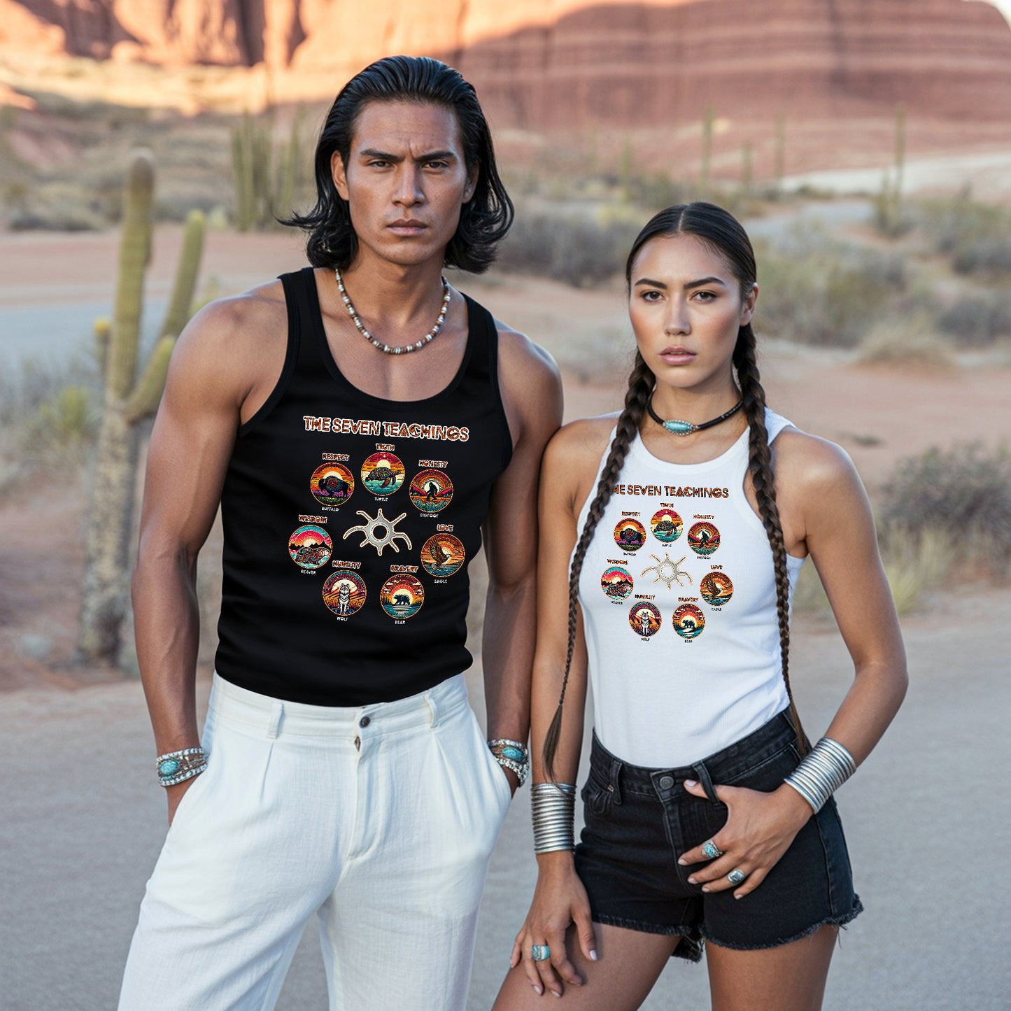The Seven Sacred Laws Animal Symbols Indigenous Unisex Tank Top