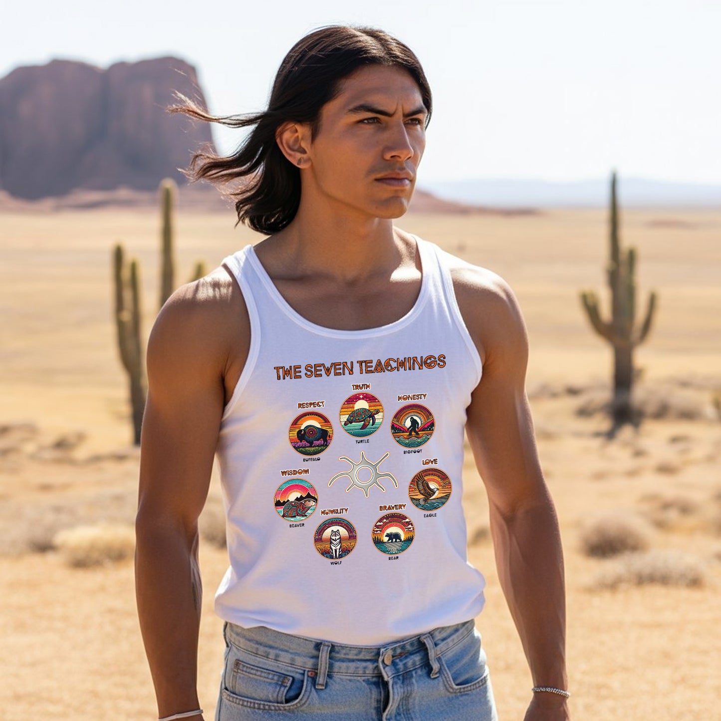 The Seven Sacred Laws Animal Symbols Indigenous Unisex Tank Top