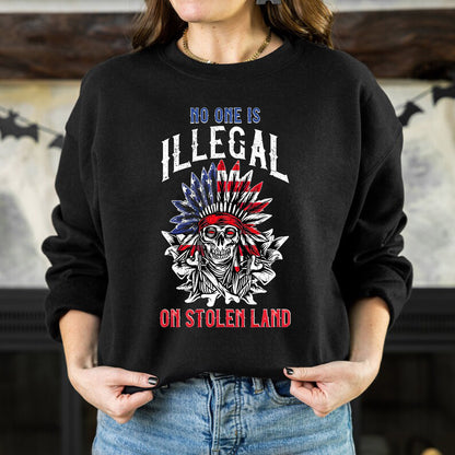 No One Is Illegal on Stolen Land - Native Resistance Graphic Unisex T-Shirt/T-Shirt V-Neck/Hoodie/Sweatshirt