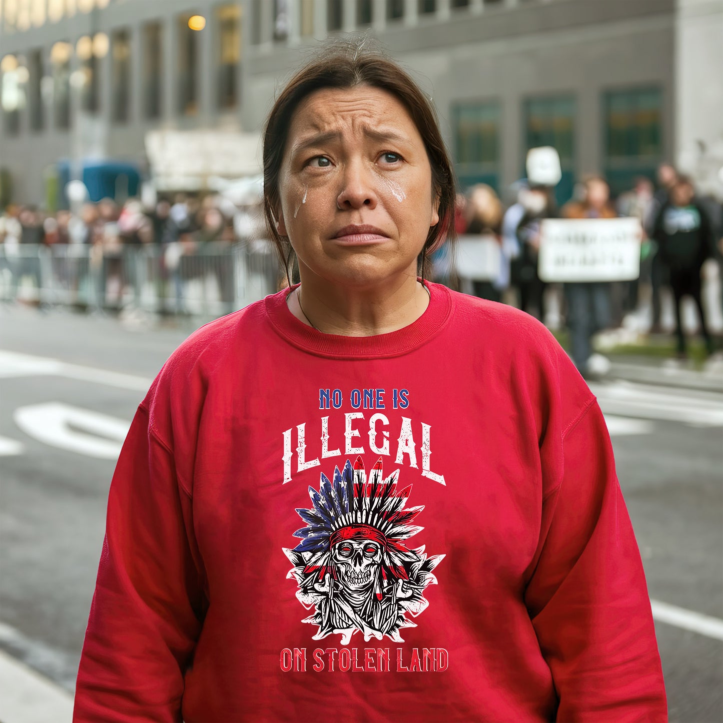 No One Is Illegal on Stolen Land - Native Resistance Graphic Unisex T-Shirt/T-Shirt V-Neck/Hoodie/Sweatshirt