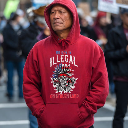 No One Is Illegal on Stolen Land - Native Resistance Graphic Unisex T-Shirt/T-Shirt V-Neck/Hoodie/Sweatshirt
