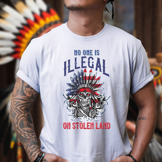 No One Is Illegal on Stolen Land - Native Resistance Graphic Unisex T-Shirt/T-Shirt V-Neck/Hoodie/Sweatshirt