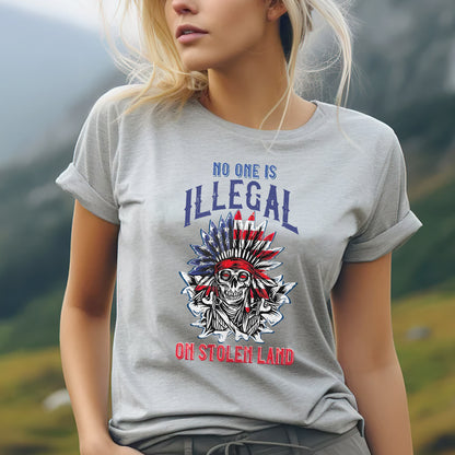 No One Is Illegal on Stolen Land - Native Resistance Graphic Unisex T-Shirt/T-Shirt V-Neck/Hoodie/Sweatshirt