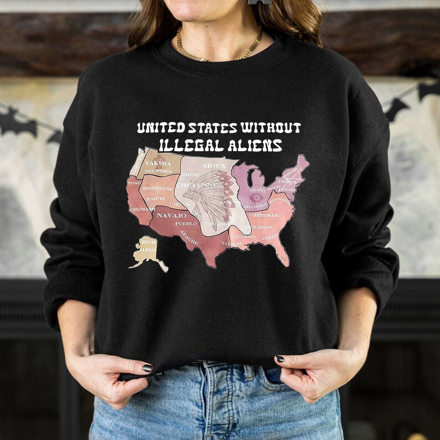 Native Tribes Map of America - Without Illegal Aliens Unisex T-Shirt/T-Shirt V-Neck/Hoodie/Sweatshirt