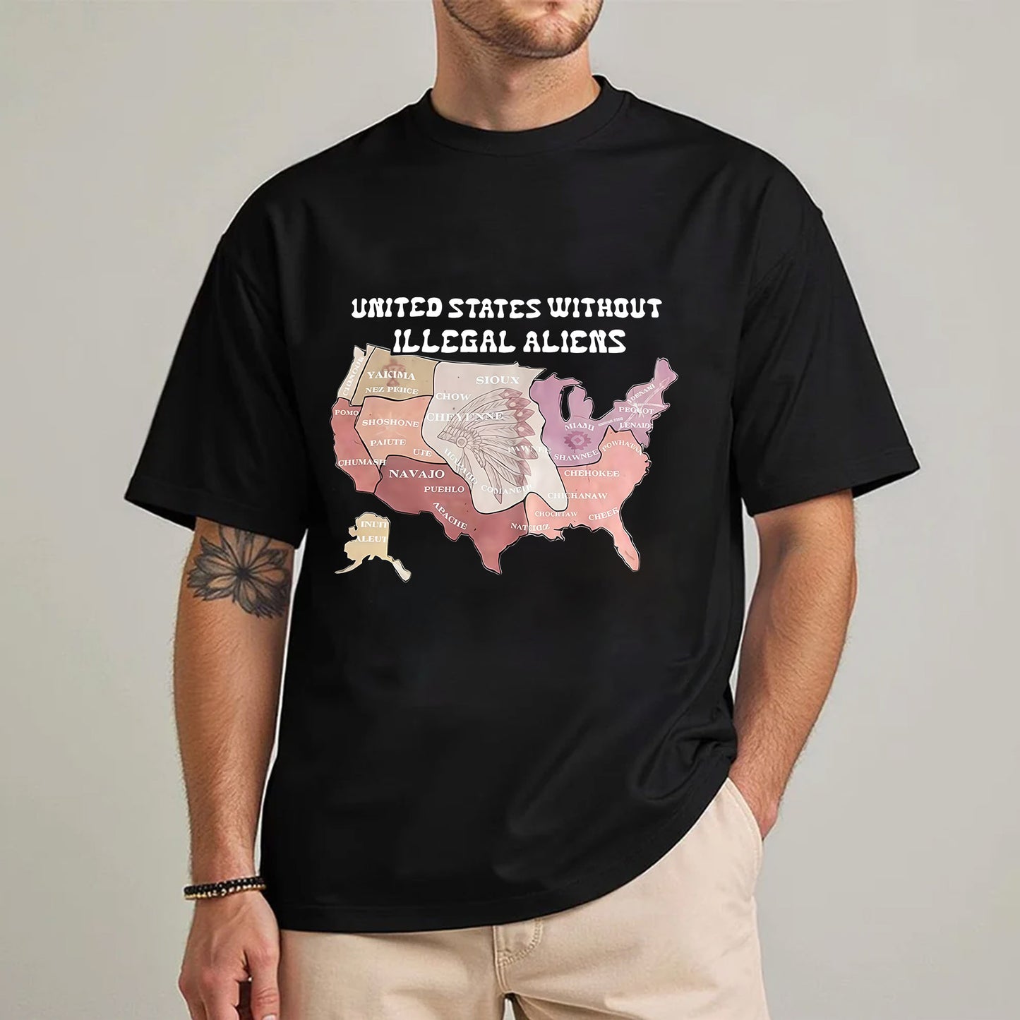 Native Tribes Map of America - Without Illegal Aliens Unisex T-Shirt/T-Shirt V-Neck/Hoodie/Sweatshirt