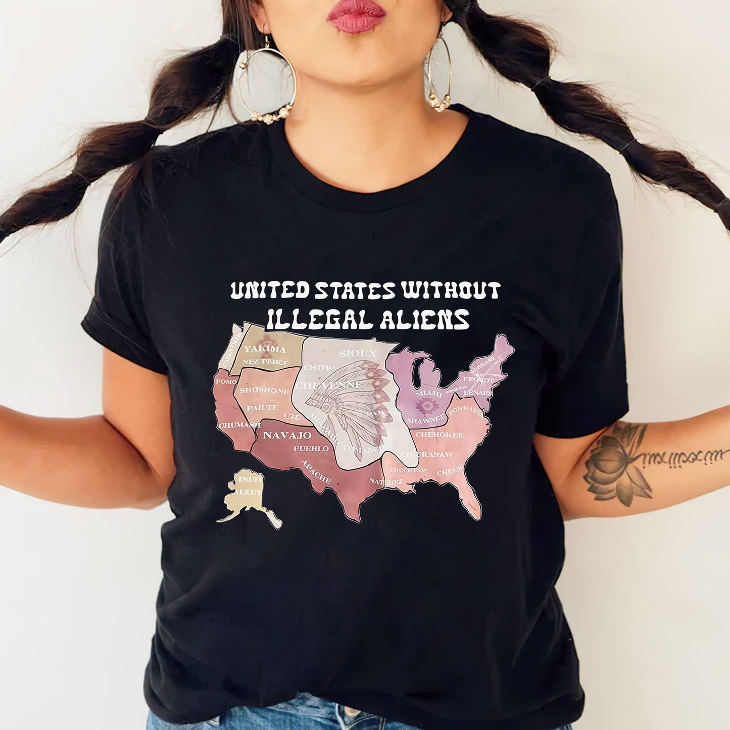 Native Tribes Map of America - Without Illegal Aliens Unisex T-Shirt/T-Shirt V-Neck/Hoodie/Sweatshirt