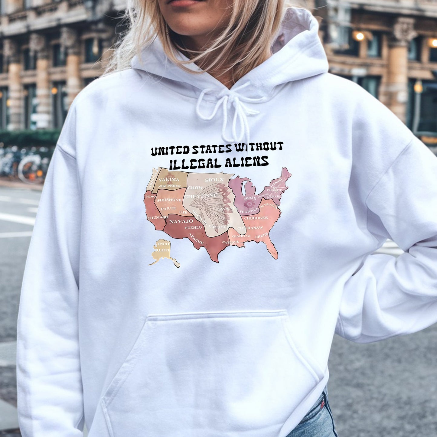Native Tribes Map of America - Without Illegal Aliens Unisex T-Shirt/T-Shirt V-Neck/Hoodie/Sweatshirt