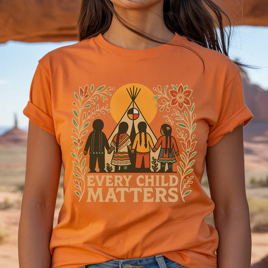 Every Child Matters - Teepee & Children Orange Shirt Day Unisex T-Shirt/Hoodie/Sweatshirt