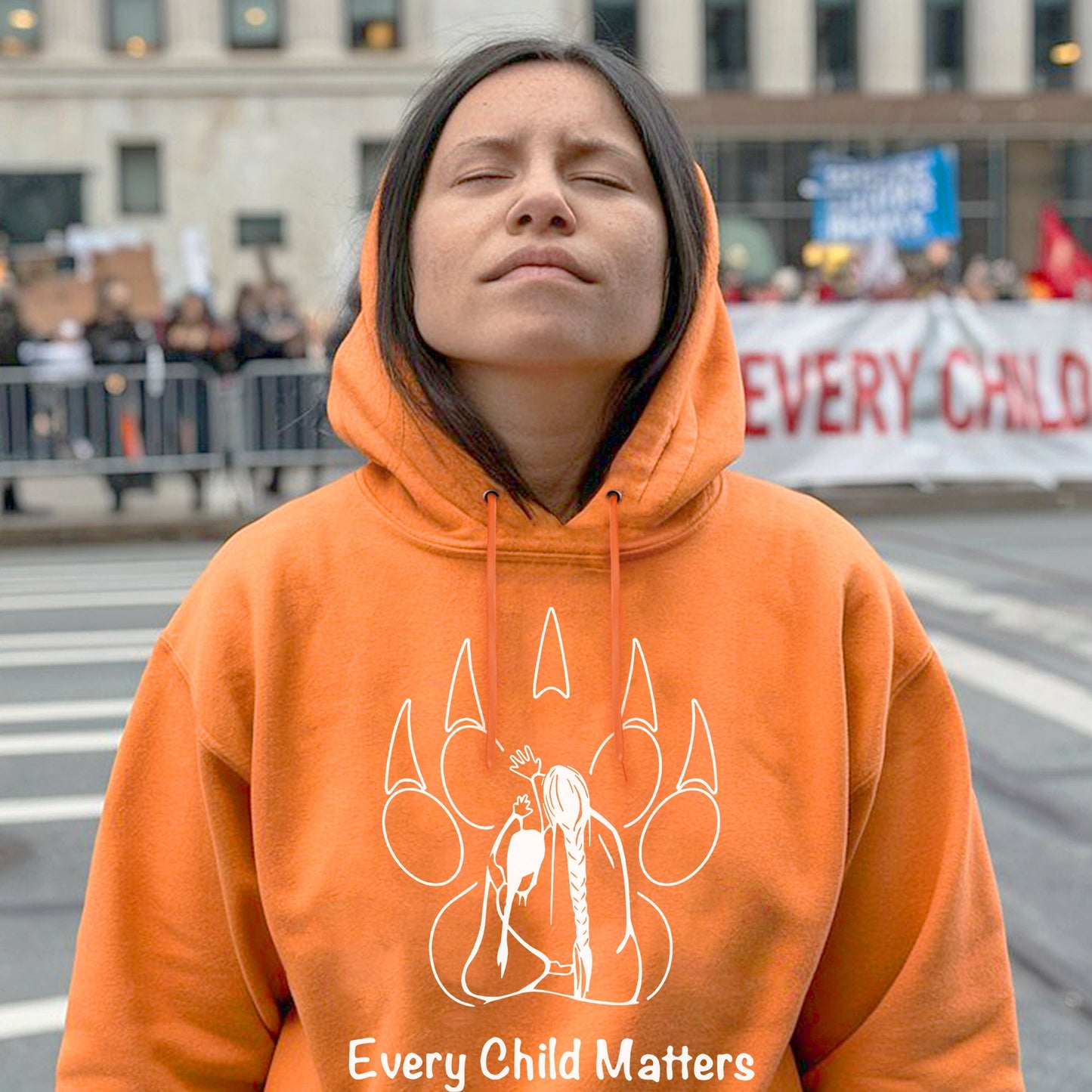 Every Child Matters Bear Paw - Orange Shirt Day Unisex T-shirt/Hoodie/Sweatshirt