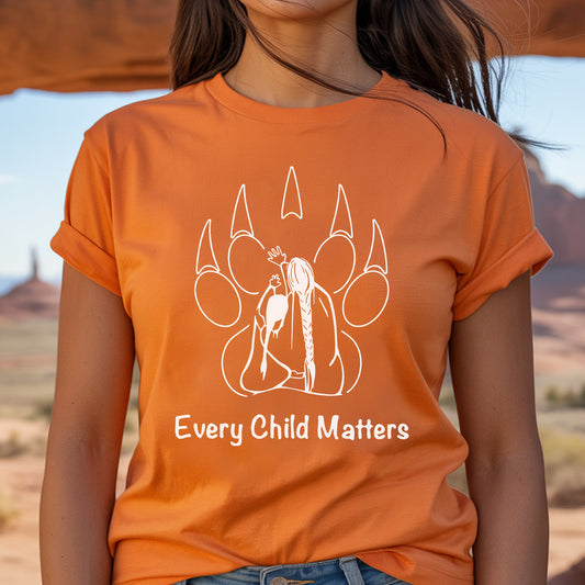 Every Child Matters Bear Paw - Orange Shirt Day Unisex T-Shirt/Hoodie/Sweatshirt