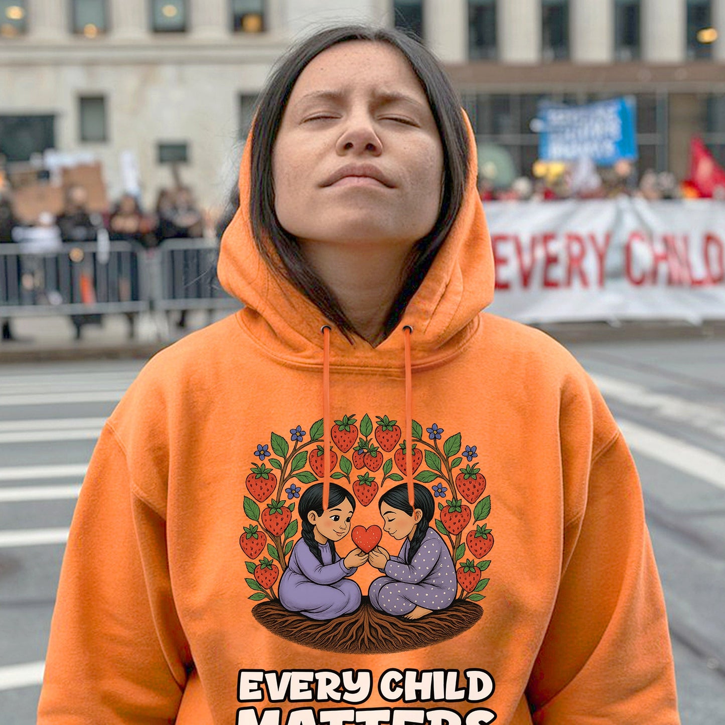 Every Child Matters - Strawberry Sisters Orange Shirt Day Unisex T-shirt/Hoodie/Sweatshirt