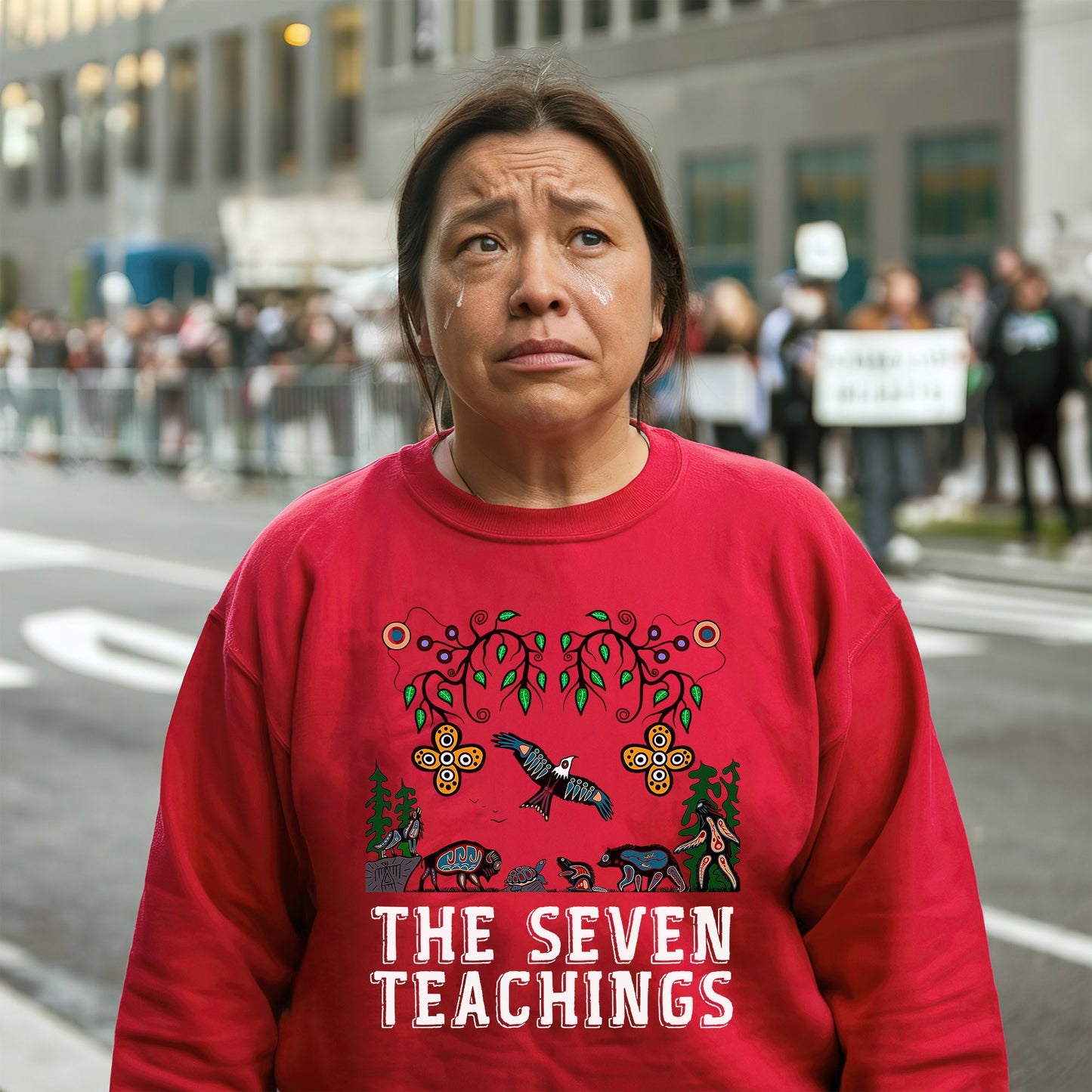 The Seven Teachings - Indigenous Animal Symbols Unisex T-shirt/T-shirt V-neck/Hoodie/Sweatshirt
