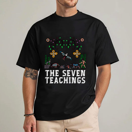The Seven Teachings - Indigenous Animal Symbols Unisex T-Shirt/T-Shirt V-Neck/Hoodie/Sweatshirt