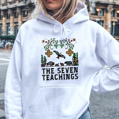 The Seven Teachings - Indigenous Animal Symbols Unisex T-Shirt/T-Shirt V-Neck/Hoodie/Sweatshirt
