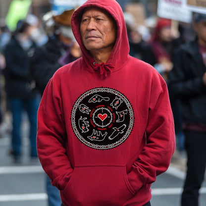 Seven Teachings Circle - Heart & Animal Symbols Unisex T-Shirt/T-Shirt V-Neck/Hoodie/Sweatshirt