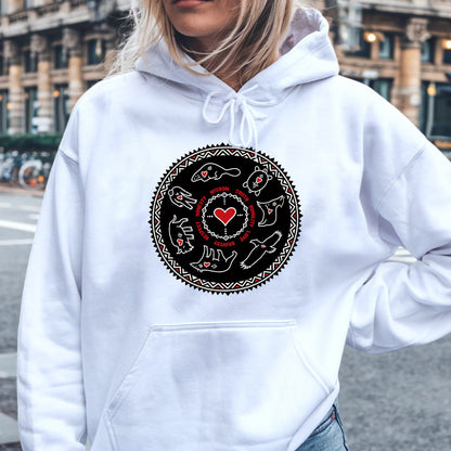 Seven Teachings Circle - Heart & Animal Symbols Unisex T-Shirt/T-Shirt V-Neck/Hoodie/Sweatshirt