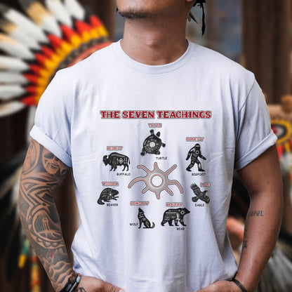 The Seven Teachings - Indigenous Animals Graphic Unisex T-Shirt/T-Shirt V-Neck/Hoodie/Sweatshirt