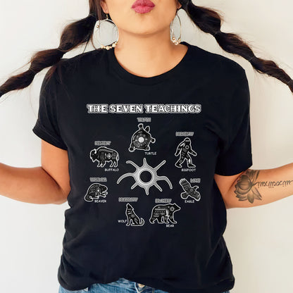 The Seven Teachings - Indigenous Animals Graphic Unisex T-Shirt/T-Shirt V-Neck/Hoodie/Sweatshirt