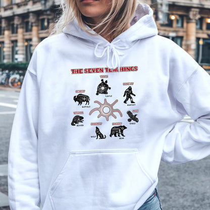 The Seven Teachings - Indigenous Animals Graphic Unisex T-Shirt/T-Shirt V-Neck/Hoodie/Sweatshirt