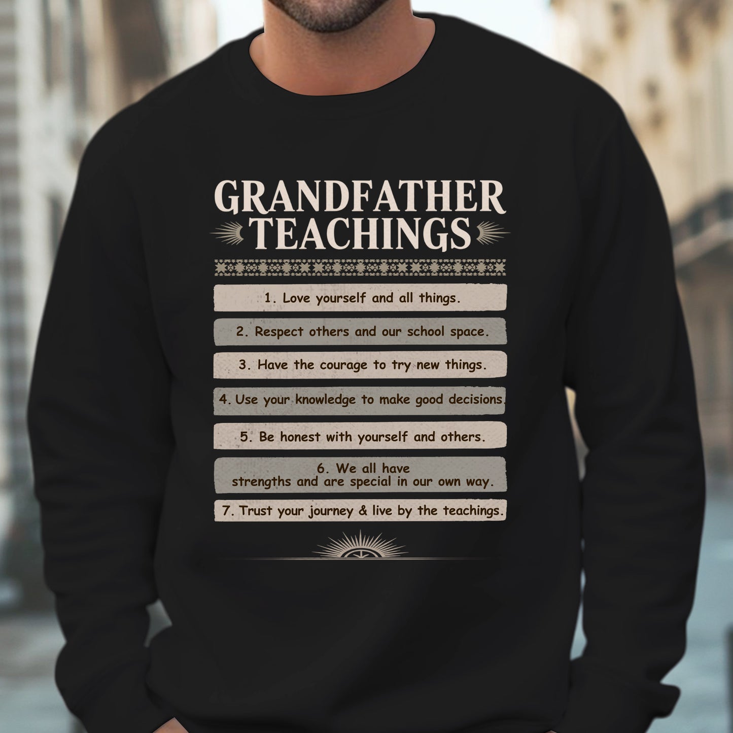 Grandfather Teachings - 7 Guiding Principles Unisex T-Shirt/T-Shirt V-Neck/Hoodie/Sweatshirt