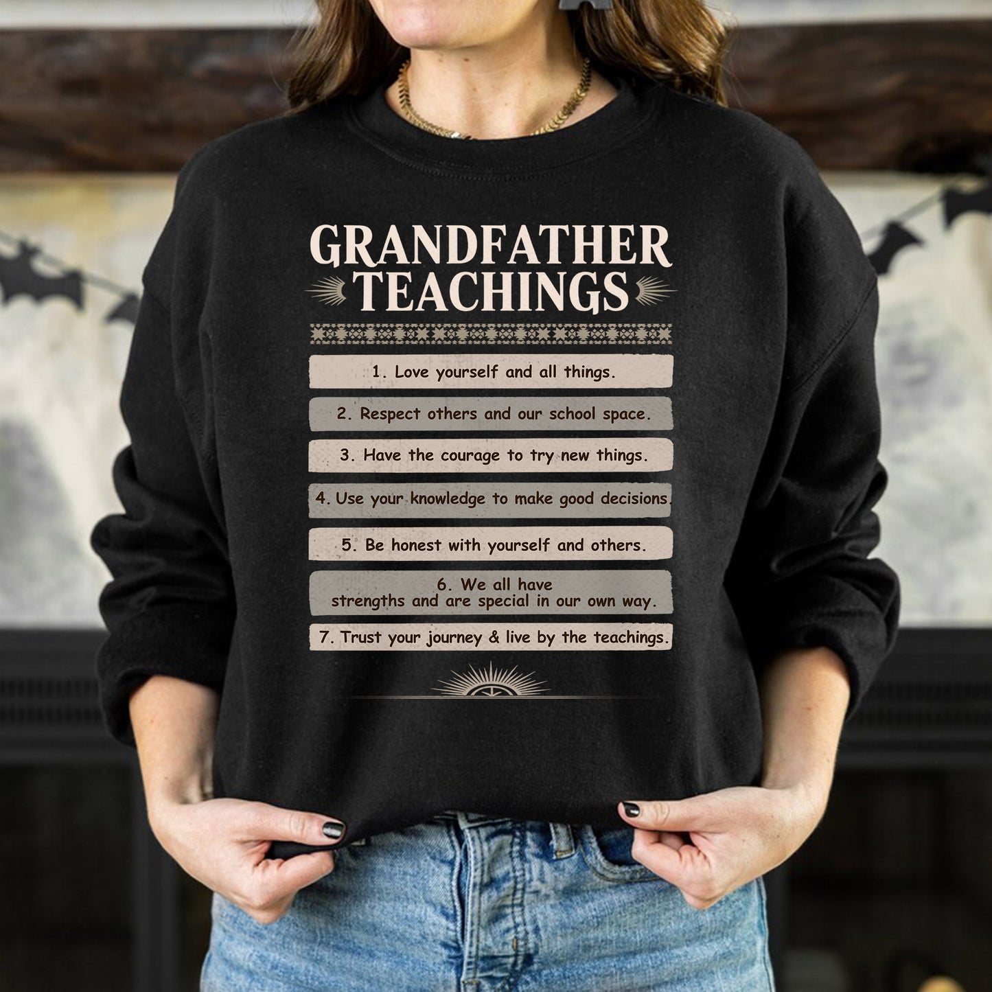 Grandfather Teachings - 7 Guiding Principles Unisex T-Shirt/T-Shirt V-Neck/Hoodie/Sweatshirt