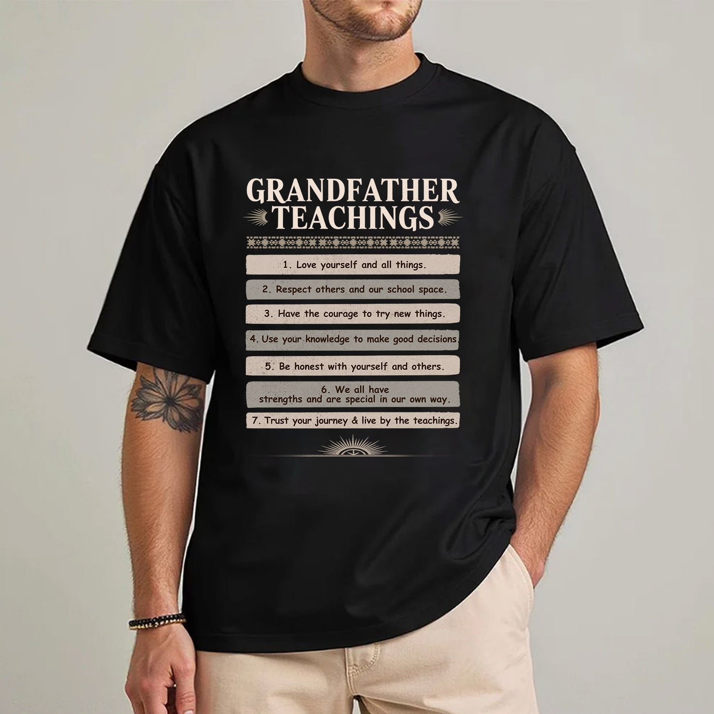 Grandfather Teachings - 7 Guiding Principles Unisex T-Shirt/T-Shirt V-Neck/Hoodie/Sweatshirt