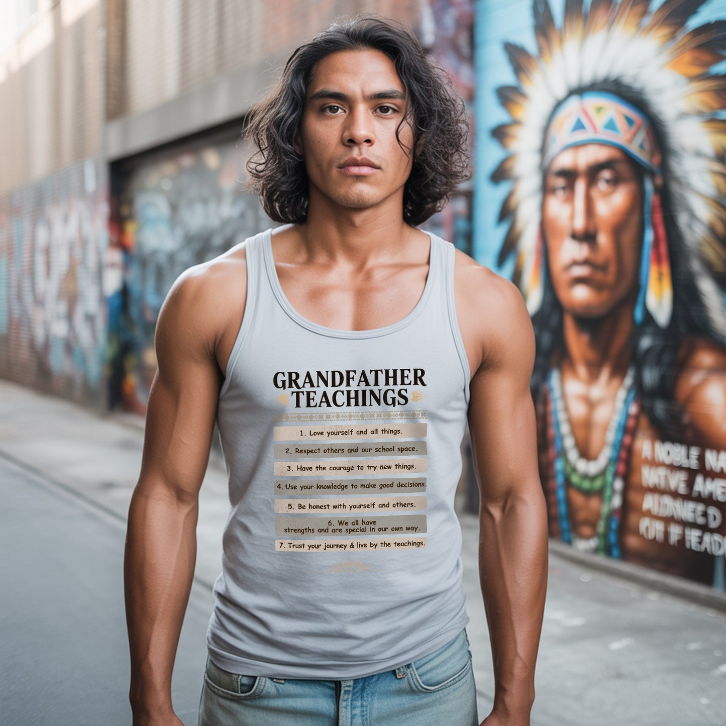 Grandfather Teachings - 7 Guiding Principles Unisex Tank Top