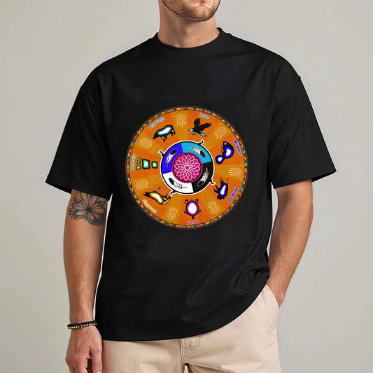 The Seven Grandfather Teachings - Medicine Wheel Graphic Unisex T-Shirt/T-Shirt V-Neck/Hoodie/Sweatshirt