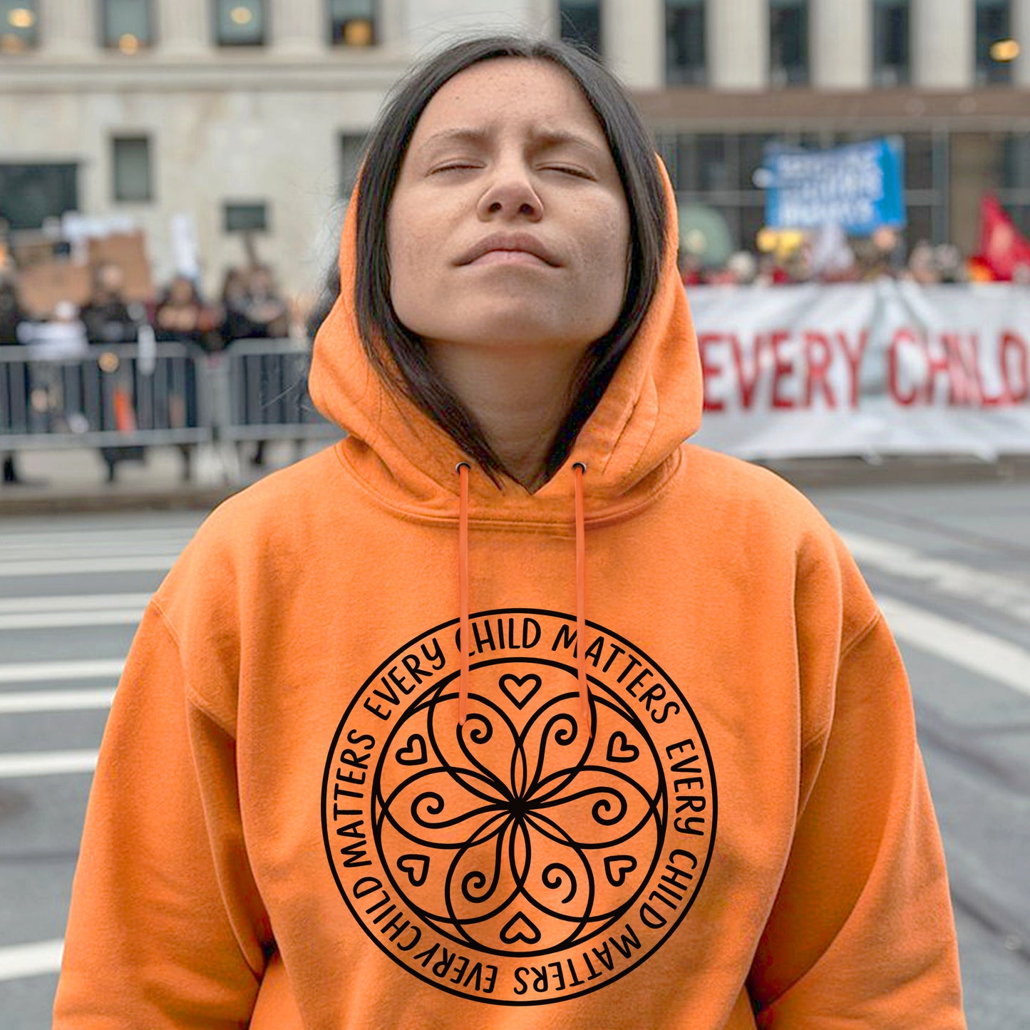 Every Child Matters Orange Heart Circle Design Unisex T-Shirt/Hoodie/Sweatshirt
