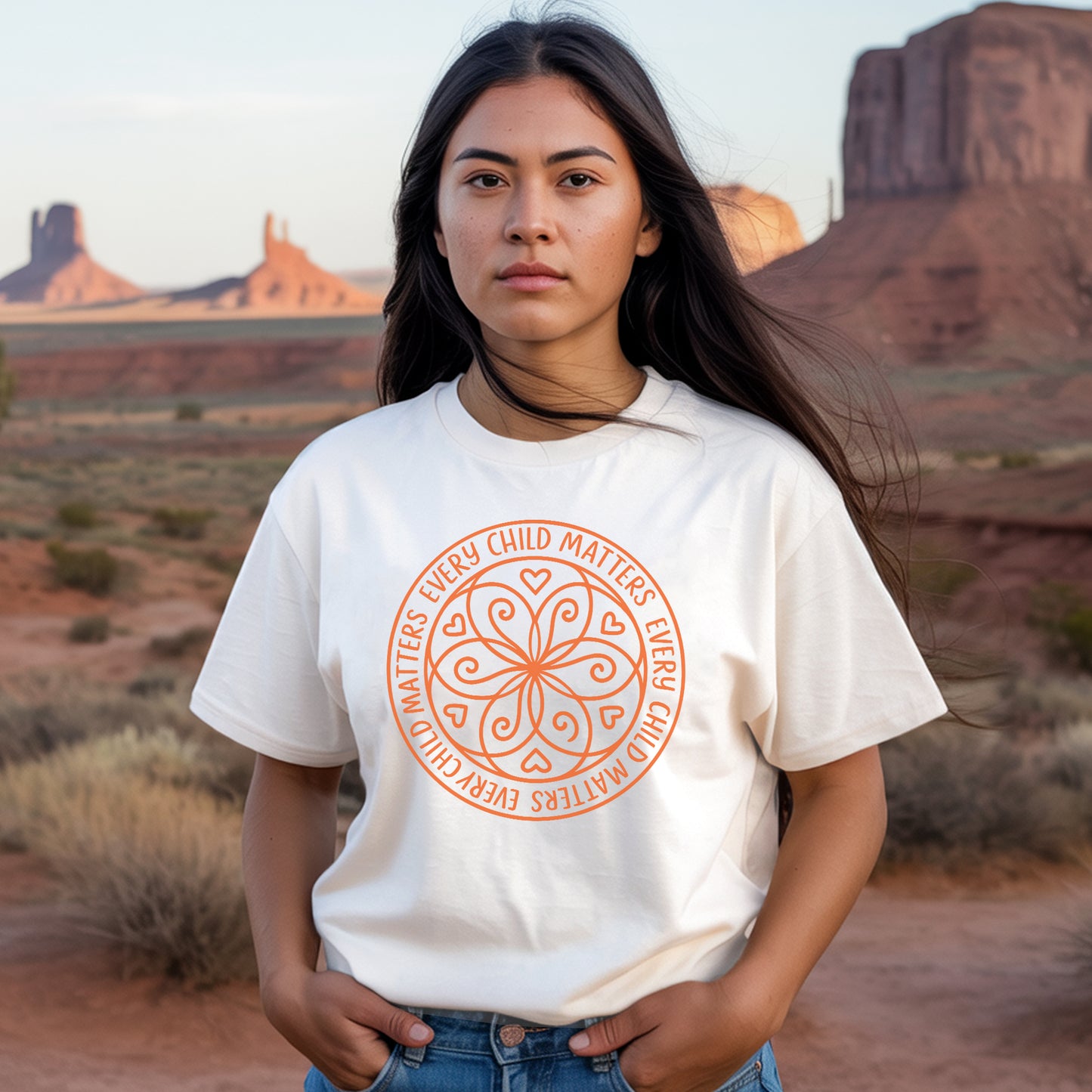 Every Child Matters Orange Heart Circle Design Unisex T-Shirt/Hoodie/Sweatshirt