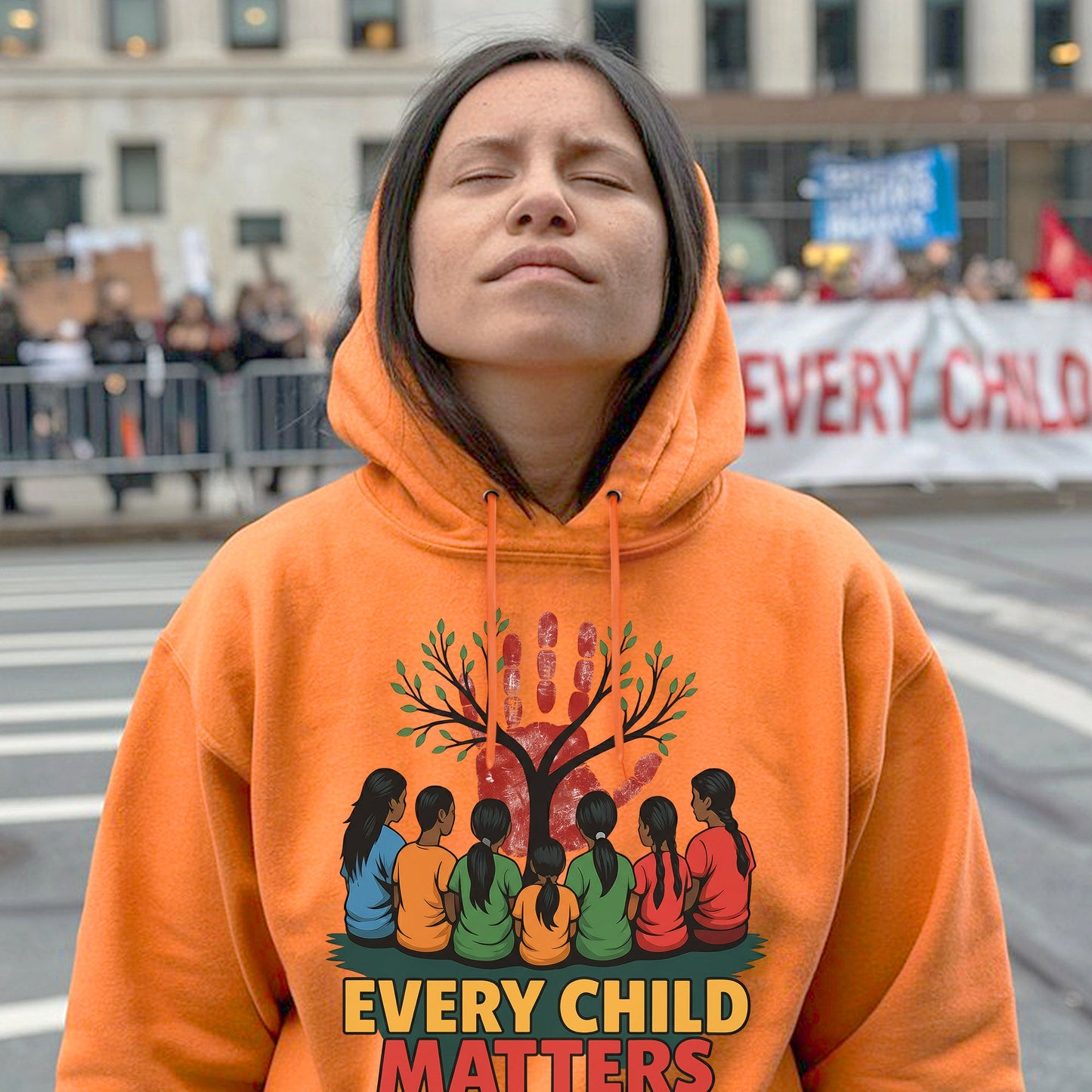 Every Child Matters Orange - Children & Tree Design Unisex T-shirt/Hoodie/Sweatshirt