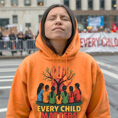 Every Child Matters Orange - Children & Tree Design Unisex T-shirt/Hoodie/Sweatshirt