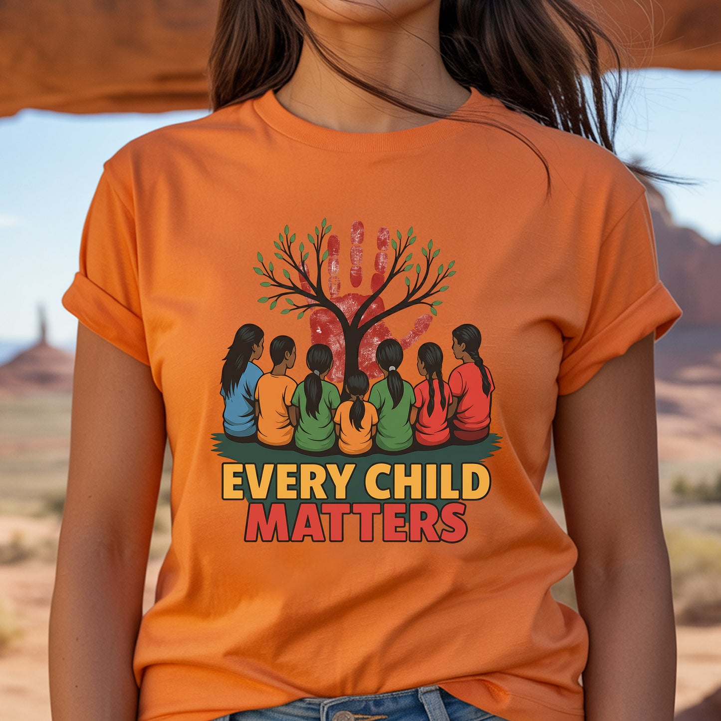 Every Child Matters Orange - Children & Tree Design Unisex T-Shirt/Hoodie/Sweatshirt