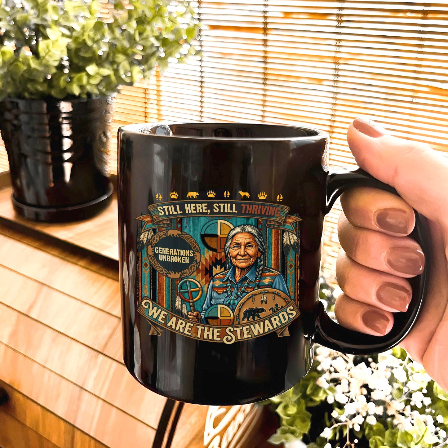 We Are The Stewards Native American Ceramic Coffee Mug