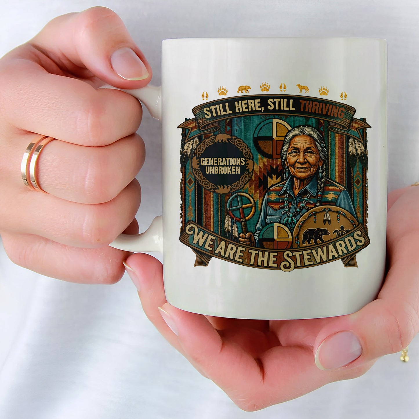 We Are The Stewards Native American Ceramic Coffee Mug