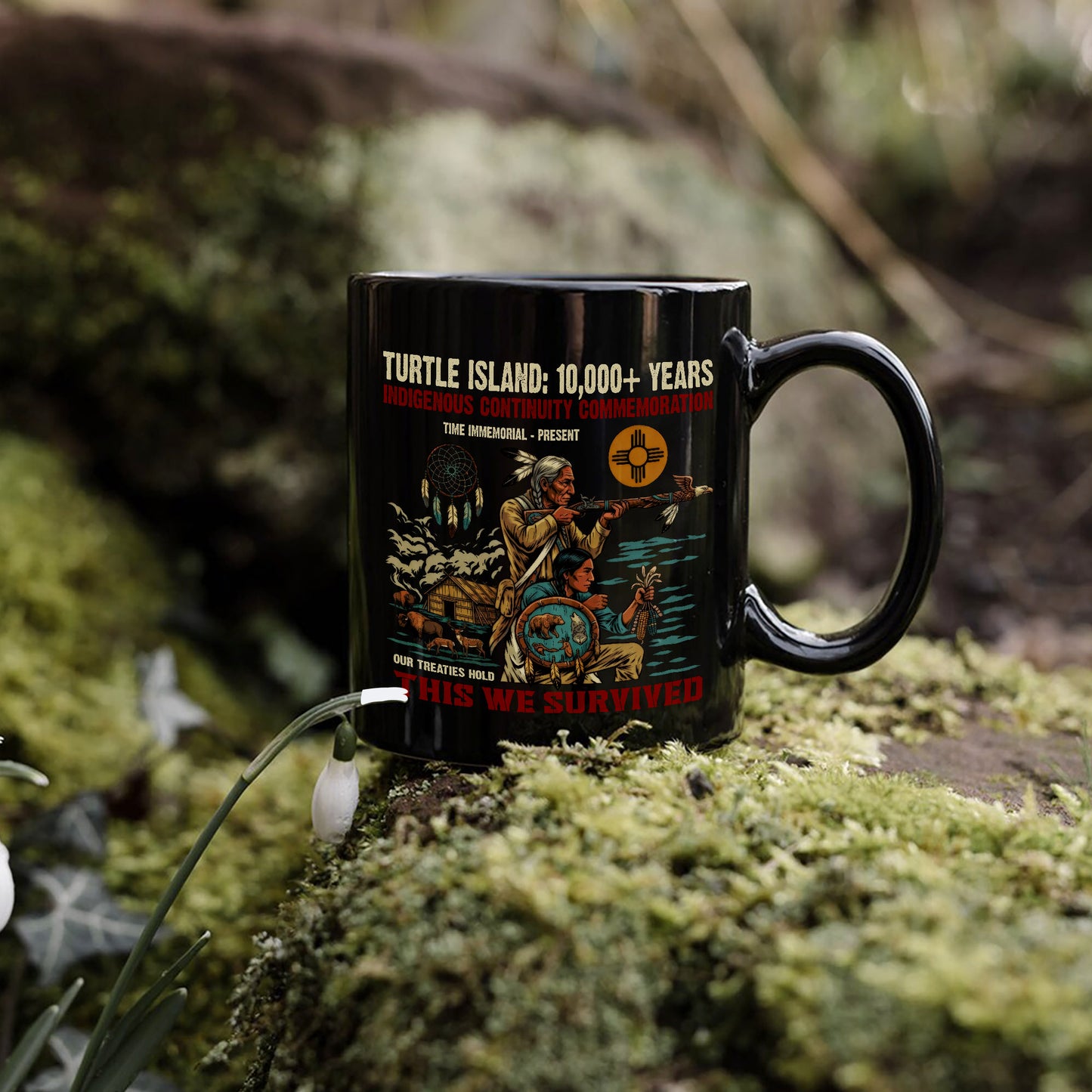 Turtle Island Indigenous - This We Survived Native American Ceramic Coffee Mug