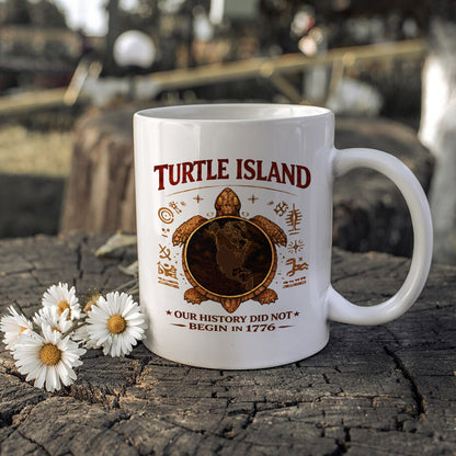 Turtle Island Native American Ceramic Coffee Mug