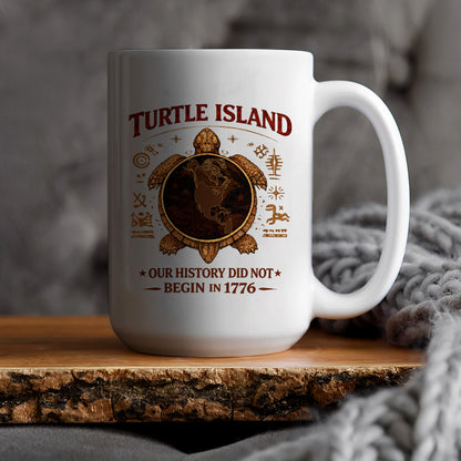 Turtle Island Native American Ceramic Coffee Mug