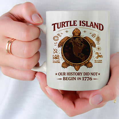 Turtle Island Native American Ceramic Coffee Mug