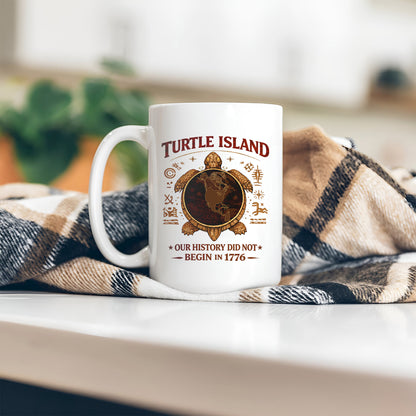 Turtle Island Native American Ceramic Coffee Mug