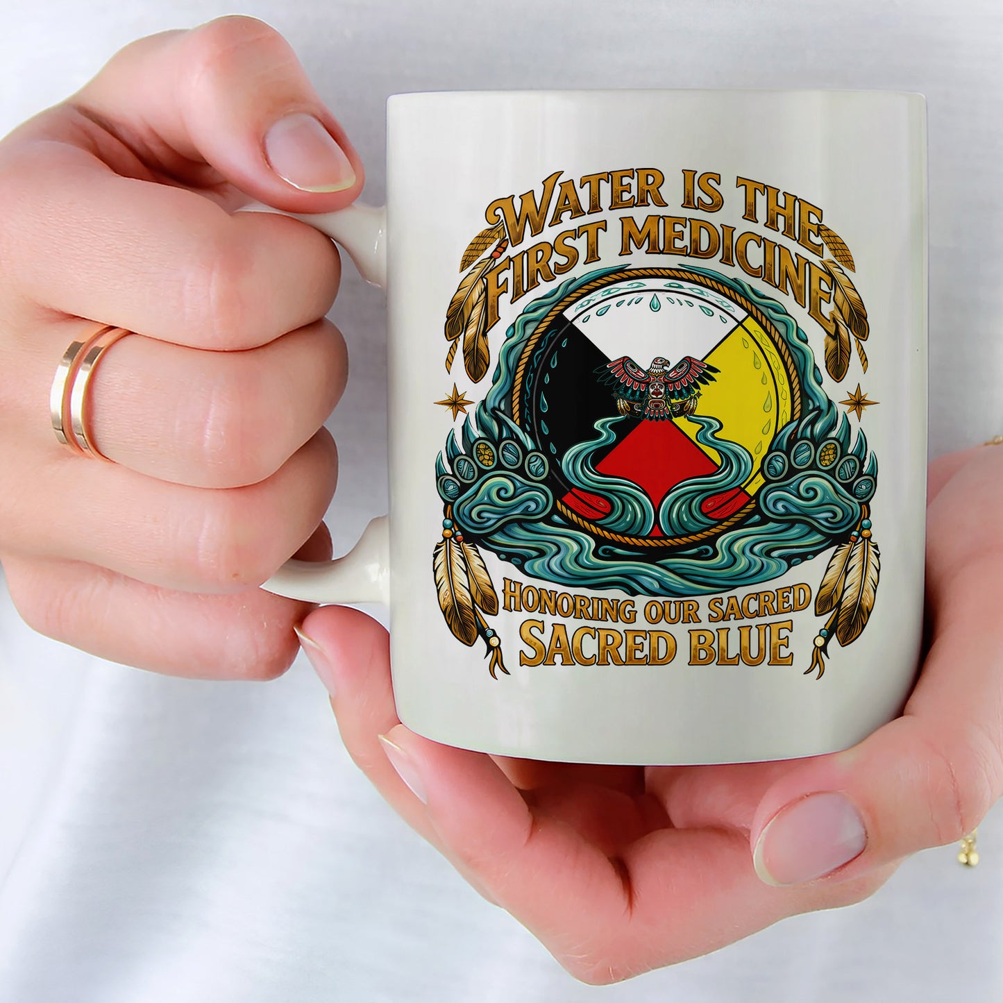 Water Is The First Medicine Ceramic Coffee Mug