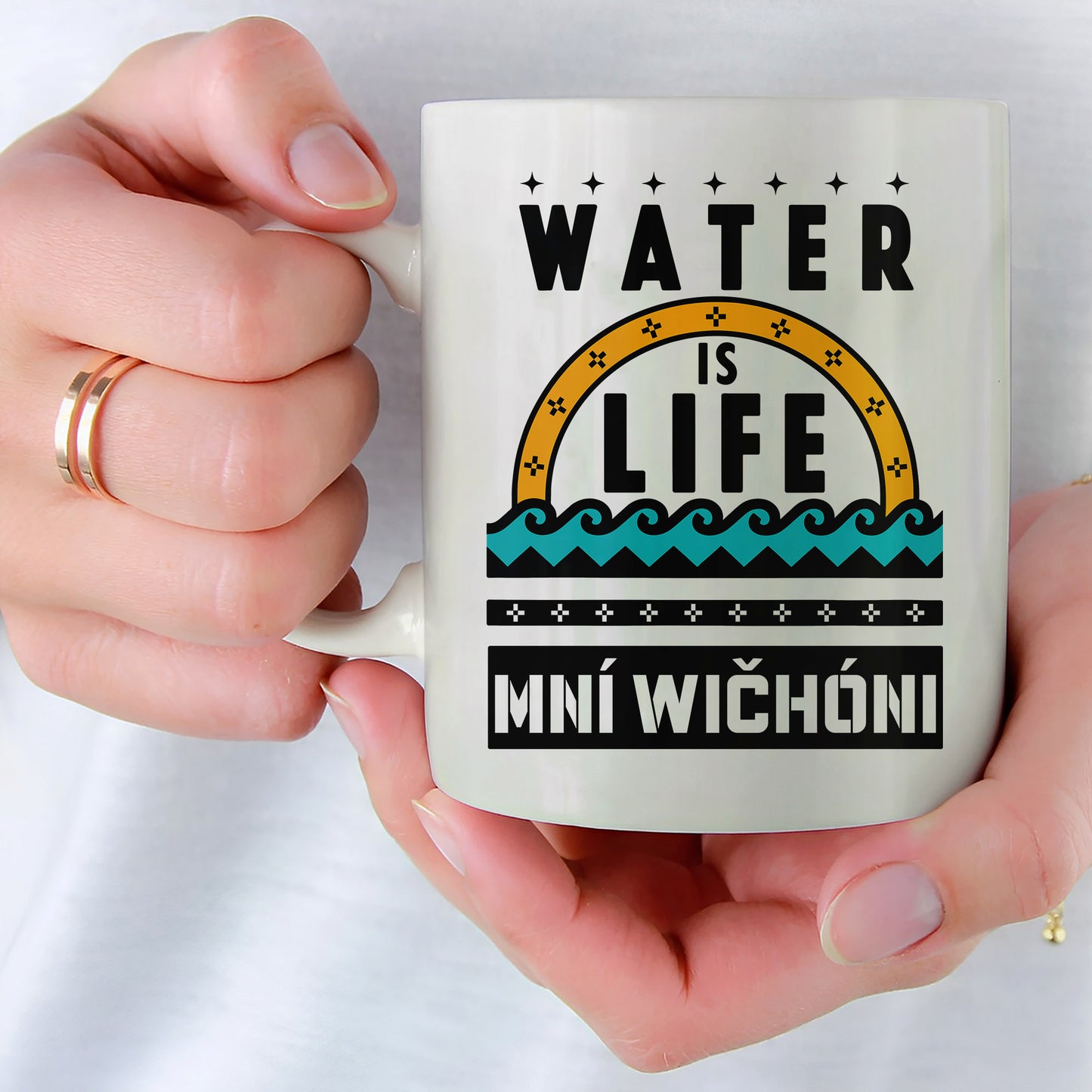Water is Life Mini Wíčhóni - Ceramic Coffee Mug